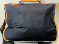 EUC Mulholland Messenger Bag Black Canvas with Tan Leather Trim/Buckles