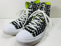 Converse All Star Chuck Taylor Hi Tops White Black Polka Dot Green Lining Ladies 9, Mens 7