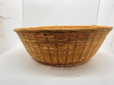 5 PC Basket Set Round Wicker Bread Baskets Vintage (3) 12" / (2) 9"