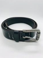 Black Leather Belt Mens 38