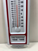 Vintage 1988 Metal Thermometer 50th Anniversary Cooks Laurel Hardware Company