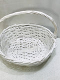 White Wicker Basket 12"