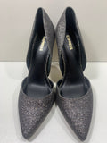 Express Dress Shoe Steletto Black/Silver Glitter Ladies 8