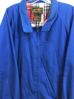 VINTAGE Eddie Bauer Bomber Style Jacket Royal Blue Plaid Liner Mens L