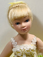 Porcelain Ballerina with Aposable Limbs/Head 8" Yellow Dress