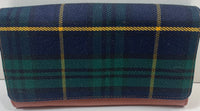 Lt WEAR Kit & Lue Travel Companion Wallet Organizer Green Plaid & Tan 8" x 5"