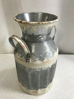 Decorative Rustic Tin Milk Can Vase 13" x 8"