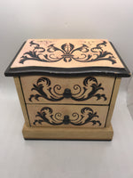 Tabletop 2 Drawer Jewelry / Trinket Box 8" x 5.5" x 8"