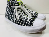 Converse All Star Chuck Taylor Hi Tops White Black Polka Dot Green Lining Ladies 9, Mens 7