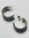 Sterling Silver 925 EARRINGS Wide Half Hoops