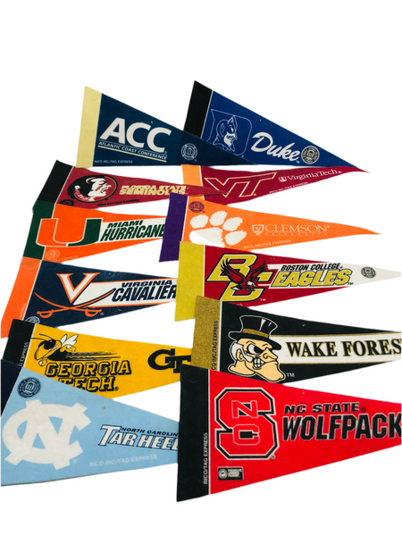 LT WEAR Atlantic Coast Conference (ACC) 9" x 4" Mini College Pennants 12 pcs