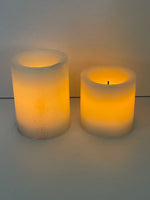 TESTED 2 PC Battery Operated Candle Set Lt Wear/Dings