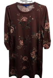 Apt. 9 Red Floral Qtr Sleeve Dress Ladies S