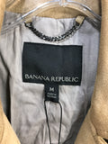 NWT! Banana Republic Tan Vegan Suede Fashion Jacket Zippers Ladies M