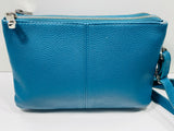 * LT WEAR on TOP EDGE * THIRTY-ONE Street Style Purse Clutch Teal Pebble w/ Detachable Strap