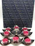 NEW! Party Lite Bright Lights Tealight Caddy Silver with 8 Cranberry Candles