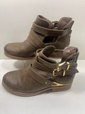 Forever 21 Ankle Boots with Gold Accent Buckles SCUFFING ON TOES Girls 5.5