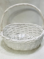 White Wicker Basket 12"