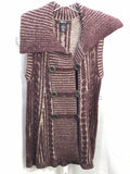 Style & Co. Sweater Vest Burgundy & Beige Ladies S