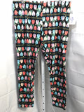 No Boundaries Christmas Leggings Black with Coloful Lightbulbs Juniors XXL 19