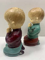 Vintage Norleans Japan Ceramic Praying TWIN BOYS 7"