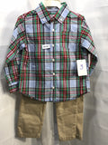 NEW Crown and Ivy Plaid 2pc Outfit Boys 3T