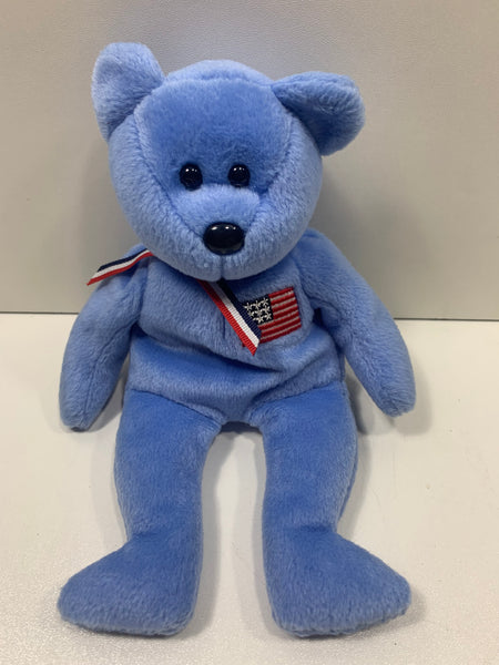 2001 TY Beanie Baby AMERICA Blue Bear NO TAG