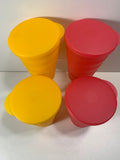 EUC Tupperware Brand Impressions 16 oz Tumblers - Set of 4 Orange/Pink