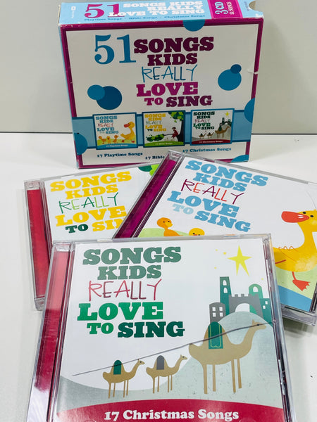 NEW! 51 (3 Disc) Songs Kids Really Love to Sing: Playtime, Bible Songs, Christmas Songs