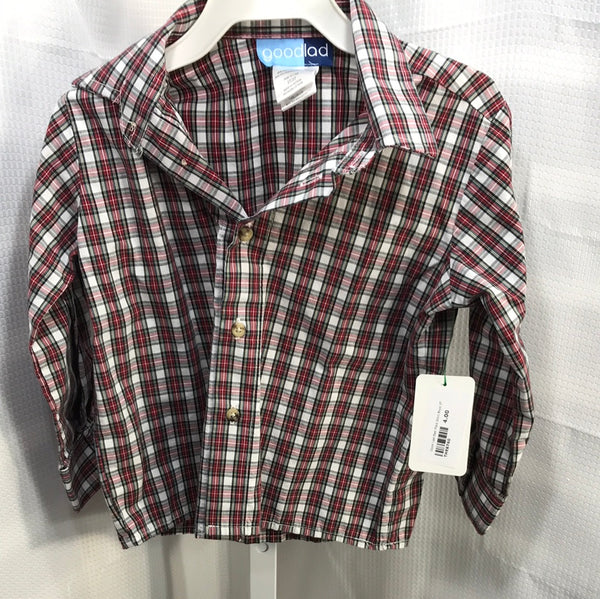 Good Lad Red Plaid Shirt Boys 3T