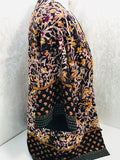 EUC! Liz Claiborne Shawl/Kimono/Cover Up Black, Orange, Purple Floral Waist Length Ladies S/M