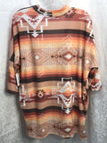 Vision Aztec Sunset Color Short Sleeve Open Jacket Ladies S