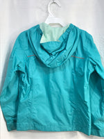 Columbia Full Zip Hooded Windbreaker Jacket TEAL Girls XS