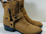 Marc Fisher Ankle Boot Tan Suede Ladies 8 LT WEAR LINING IS CRACKING