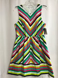 NWT! Crown & Ivy Dress Multicolor Chevron Stripes Ladies 8