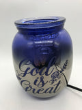 TESTED Scentsy "God is Great" Blue Iridescent Scensy Warmer