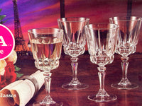 Vintage Lady Victoria Fine Crystal Stemware Imported from France 4 Glasses