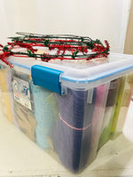 14 Gallon Tote FULL of Crafting Ribbon & Tulle Lots of Wreath Making Supplies!