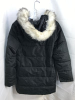 HFX Winter Snow Ski Puffer Coat Black with Faux Fur Lined Hood ladies XS