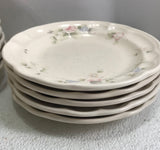 VINTAGE Pfaltzgraff Stoneware Plate Set 14 PC TEA ROSE Pink Flowers