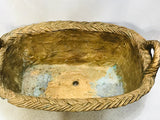 Resin Planter Basket Design Painted Gold Chip on Corner 17" x 12"