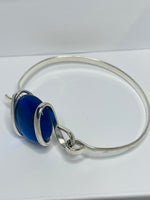 Sterling Silver Handmade Sea Glass Bracelet BLUE