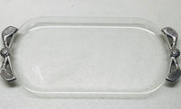 Vintage 1990's Grainware Platter Clear Lucite with Silver Golf Accent Handles 23"