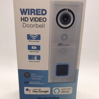 NEW OPEN BOX HZ Connect Wired Video Doorbell Wifi Google, Alexa