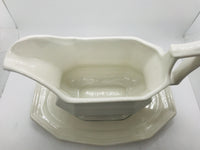 Red Cliff Ironstone Gravy Server with Plate