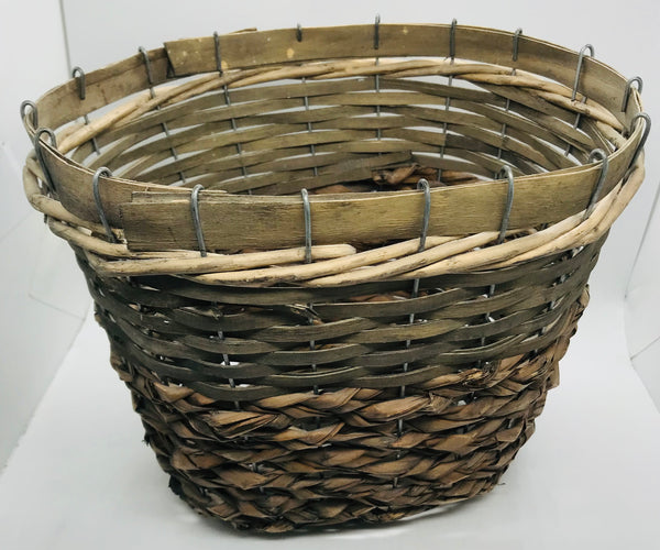 Dark Color Oval Woven Basket 10.5" x 7.5" x 8.5"