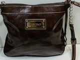 Ellen Tracy Crossbody Purse Small Faux Leather Brown LT WEAR