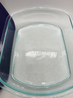 Pyrex Clear Glass Casserole Dish w/ Purple Lid 11" x 8"