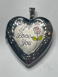 Sterling Silver 925 Necklace Pendant Locket I LOVE YOU