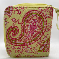 Lemon Hill Quilted Wallet Yellow with Pink Paisley HOWS WEAR 5"